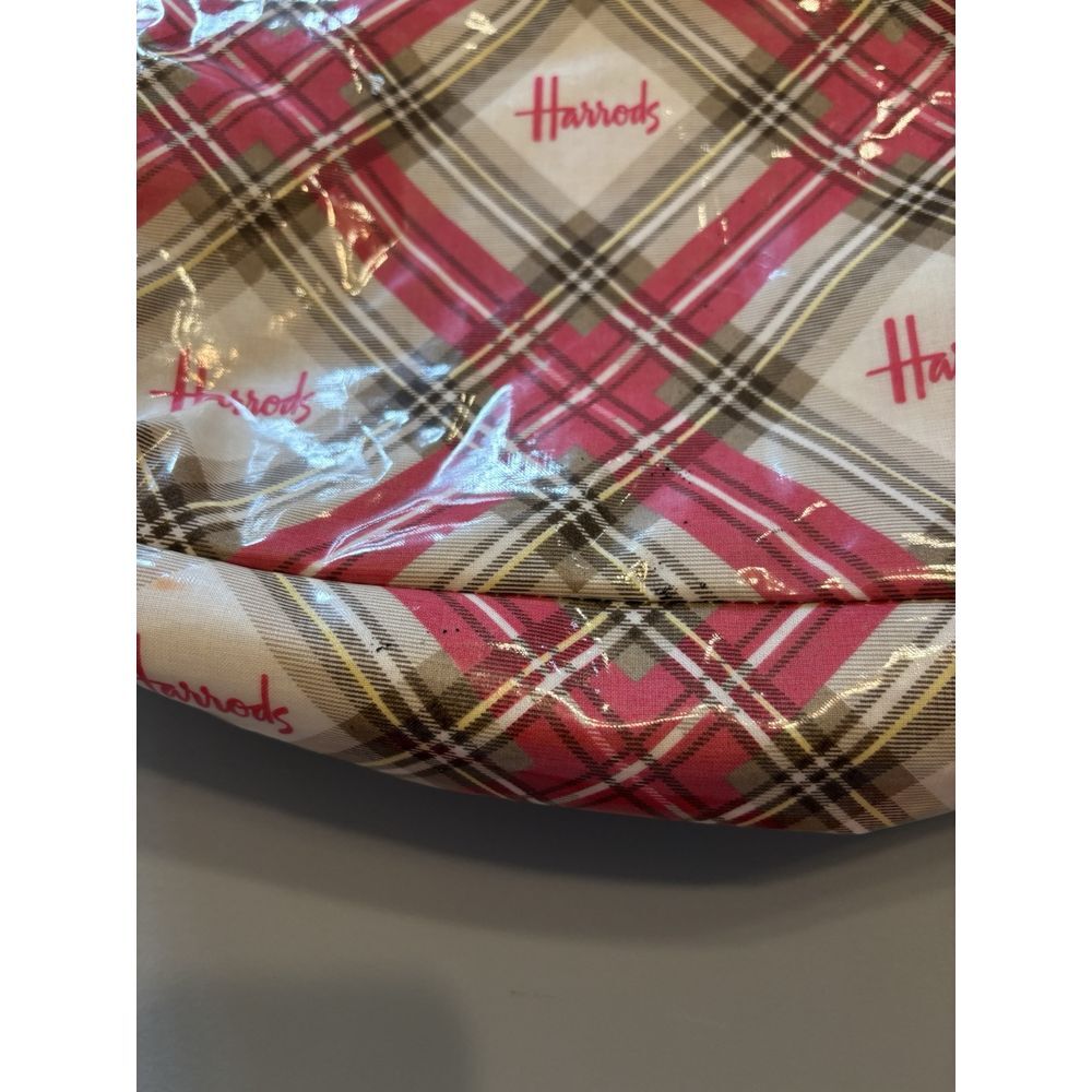 Harrods Tote Bag Pink‎ Plaid Vintage  **Read** - Picture 5 of 7